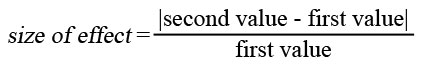 Formula for calculating the size of effect