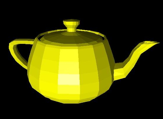 teapot with flat shaded rendering